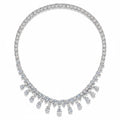 My Store 4 Vivienne diamond tennis necklace with a cascading fringe of pear-cut diamond drops in white gold.