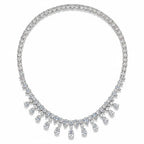 My Store 4 Vivienne diamond tennis necklace with a cascading fringe of pear-cut diamond drops in white gold.