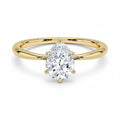 My Store 4 pear cut solitaire engagement ring featuring a brilliant teardrop diamond on a polished 18K yellow gold band.