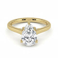 My Store 4 pear cut diamond engagement ring with a hidden halo and cathedral bridge in polished 18K yellow gold