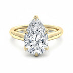 My Store 4 pear cut diamond engagement ring with a tulip petal basket setting in polished 18k yellow gold