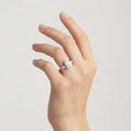 My Store 4 three-stone engagement ring featuring a pear-cut center diamond and pear side accents on a gold band.
