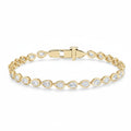 My Store 4 pear cut diamond tennis bracelet in 14K yellow gold with a smooth protective bezel setting
