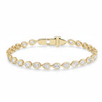 My Store 4 pear cut diamond tennis bracelet in 14K yellow gold with a smooth protective bezel setting