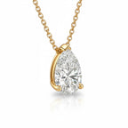 My Store 4 pear-cut diamond floating solitaire pendant on a delicate 18K yellow gold cable chain