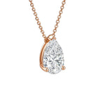 My Store 4 pear-cut diamond solitaire pendant necklace in rose gold with a bail-free floating design on a cable chain