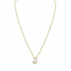 My Store 4 pear-cut diamond solitaire pendant necklace in 18K yellow gold with a bail-free floating design.