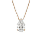 My Store 4 pear-cut diamond solitaire pendant necklace in 18K yellow gold with a bail-free floating design.