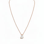 My Store 4 pear-cut diamond solitaire pendant necklace on a delicate rose gold cable chain with a floating design