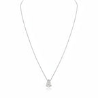 My Store 4 pear-cut diamond solitaire pendant necklace on a delicate white gold chain with a floating design.