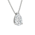 My Store 4 pear-cut diamond solitaire pendant necklace in white gold with a bail-free floating design on a cable chain