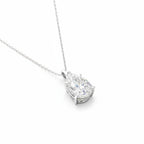 My Store 4 pear-cut diamond solitaire pendant necklace in white gold with a delicate cable chain.