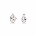 My Store 4 18K solid gold stud earrings featuring 2 carat pear-cut lab-grown diamonds with a polished finish.