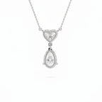 My Store 4 pear and heart diamond drop pendant necklace in white gold with a delicate cable chain.