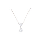 My Store 4 pear and heart diamond drop pendant necklace in 18K yellow gold with articulated two-stone design.