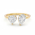 My Store 4 18K solid gold Toi et Moi ring featuring a pear-cut and a heart-cut lab-grown diamond