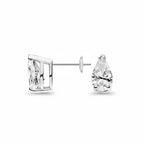 My Store 4 18K solid gold stud earrings featuring 2 carat pear-cut lab-grown diamonds with a sophisticated setting.