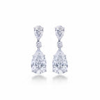 My Store 4 pear and marquise diamond drop earrings in 18K white gold with articulated design for bridal elegance.