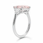 My Store 4 18K solid gold three-stone engagement ring with a pear-cut lab-grown diamond on a polished gold band