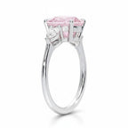 My Store 4 18K gold trilogy engagement ring featuring a pear-cut lab-grown diamond with pear side stones
