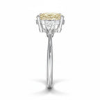 My Store 4 18K solid gold trilogy ring featuring a fancy color pear-cut lab-grown diamond and side stones