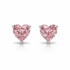 My Store 4 18K solid gold stud earrings featuring 8 carat pink heart-shaped lab-grown diamonds with VVS1 clarity.