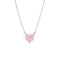 My Store 4 4-carat heart-cut pink diamond solitaire necklace with white diamond accents on a solid gold cable chain.