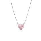 My Store 4 4-carat heart-cut pink diamond solitaire necklace with white diamond accents on a solid gold cable chain.