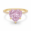 My Store 4 18K solid gold ring featuring a pink heart-cut lab-grown diamond with a sparkling pavé-set band.