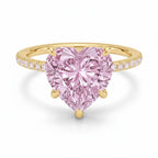 My Store 4 18K solid gold ring featuring a pink heart-cut lab-grown diamond with a sparkling pavé-set band.