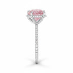 My Store 4 18K solid gold ring featuring a heart-cut pink lab-grown diamond with a sparkling pavé-set diamond band.