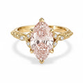 My Store 4 18K solid gold engagement ring featuring a fancy pink marquise-cut lab-grown diamond with intricate details.