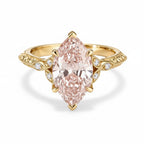 My Store 4 18K solid gold engagement ring featuring a fancy pink marquise-cut lab-grown diamond with intricate details.