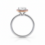 My Store 4 18K solid gold ring featuring a fancy pink oval lab-grown diamond with a pavé halo setting