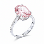 My Store 4 18K gold ring featuring a fancy pink oval lab-grown diamond with pavé-set side stones