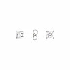 My Store 4 18K solid gold princess-cut lab-grown diamond stud earrings with 0.5 carat total weight.