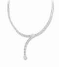 My Store 4 princess-cut diamond lariat bridal necklace in white gold with floral cluster accents.