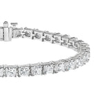 My Store 4 custom princess cut diamond tennis bracelet in white gold with secure box clasp and articulated links