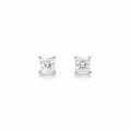 My Store 4 18K solid gold princess-cut lab diamond stud earrings with 0.5 carat total weight on a white background.