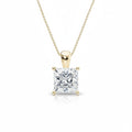 My Store 4 princess-cut diamond solitaire pendant in 18K yellow gold on a delicate cable chain