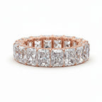 My Store 4 radiant-cut diamond eternity band set in rose gold with continuous sparkling stones