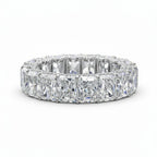 My Store 4 radiant-cut diamond eternity band in 18K white gold with continuous sparkling stones