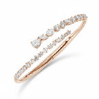 My Store 4 rose gold bypass bangle bracelet featuring round, marquise, and pear-shaped diamonds in a dual-layer design