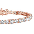 My Store 4 rose gold tennis bracelet with round brilliant cut diamonds in a 4-prong open basket setting
