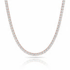 My Store 4 classic tennis necklace featuring a continuous line of round brilliant diamonds set in rose gold