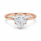 My Store 4 18K rose gold solitaire ring featuring a heart-shaped diamond on a polished band