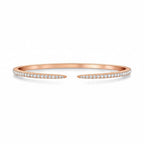 My Store 4 open pavé diamond bangle bracelet in rose gold with a sleek tapered cuff design and micro-pavé setting.