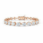 My Store 4 rose gold tennis bracelet featuring a continuous line of brilliant pear-cut diamonds in a secure prong setting.