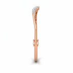 My Store 4 rose gold wave bangle with a graduated row of round brilliant diamonds and a secure side hinge mechanism.