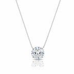 My Store 4 round brilliant cut diamond solitaire pendant necklace in white gold with a delicate cable chain.